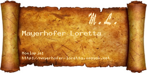 Mayerhofer Loretta névjegykártya